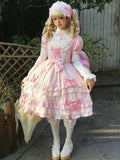 Sleeves Pink Puff Lolita Bow Old Dress Accents with Short School