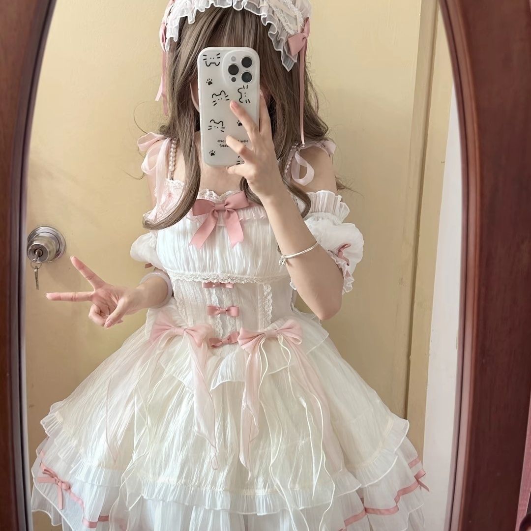 Lolita Ballet Style JSK Dress – Birthday & Formal Gown with Arm Sleeves