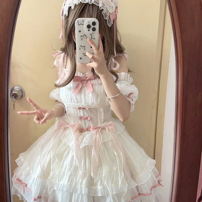 Lolita Ballet Style JSK Dress – Birthday & Formal Gown with Arm Sleeves