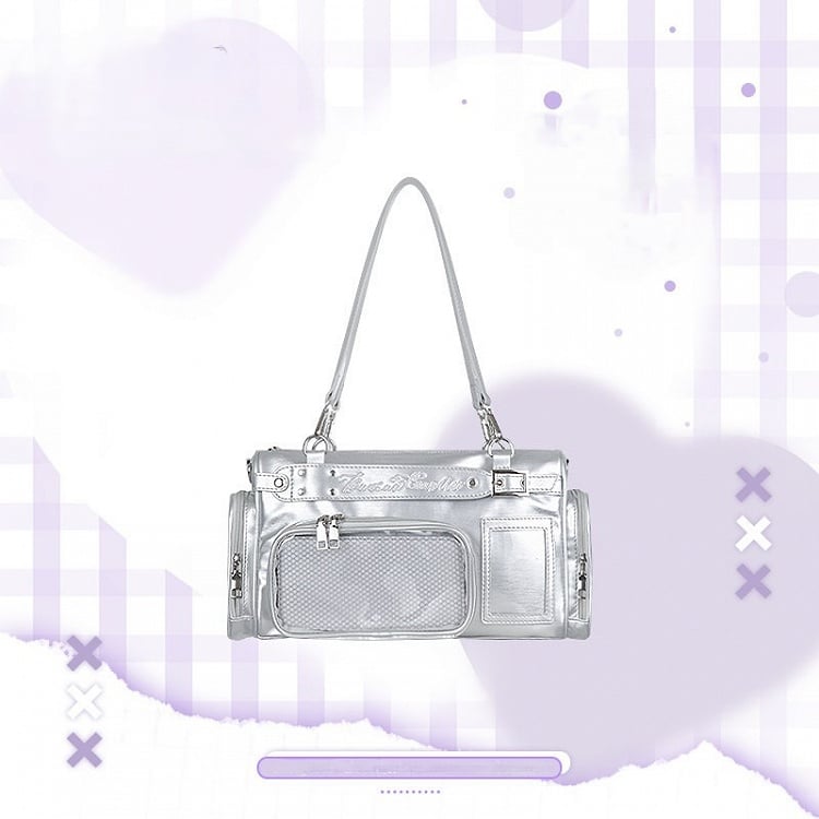 Silver Window Embroidery with Bag Letter Ita Display PU