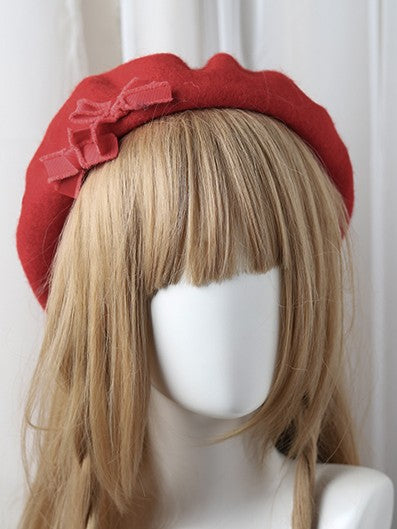 10 Lolita Bowknot Sweet Color Options Beret