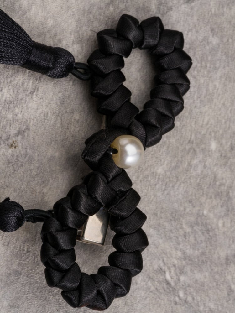 Black Tassels Design Decorated Hairclips Beaded Gothic Bowknot