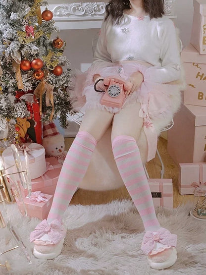 Rayé – Chaussettes hautes bicolores Punk JK