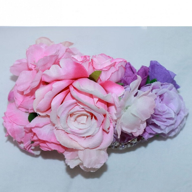Verzierte Krone PinkLila Haarspange Design Floral