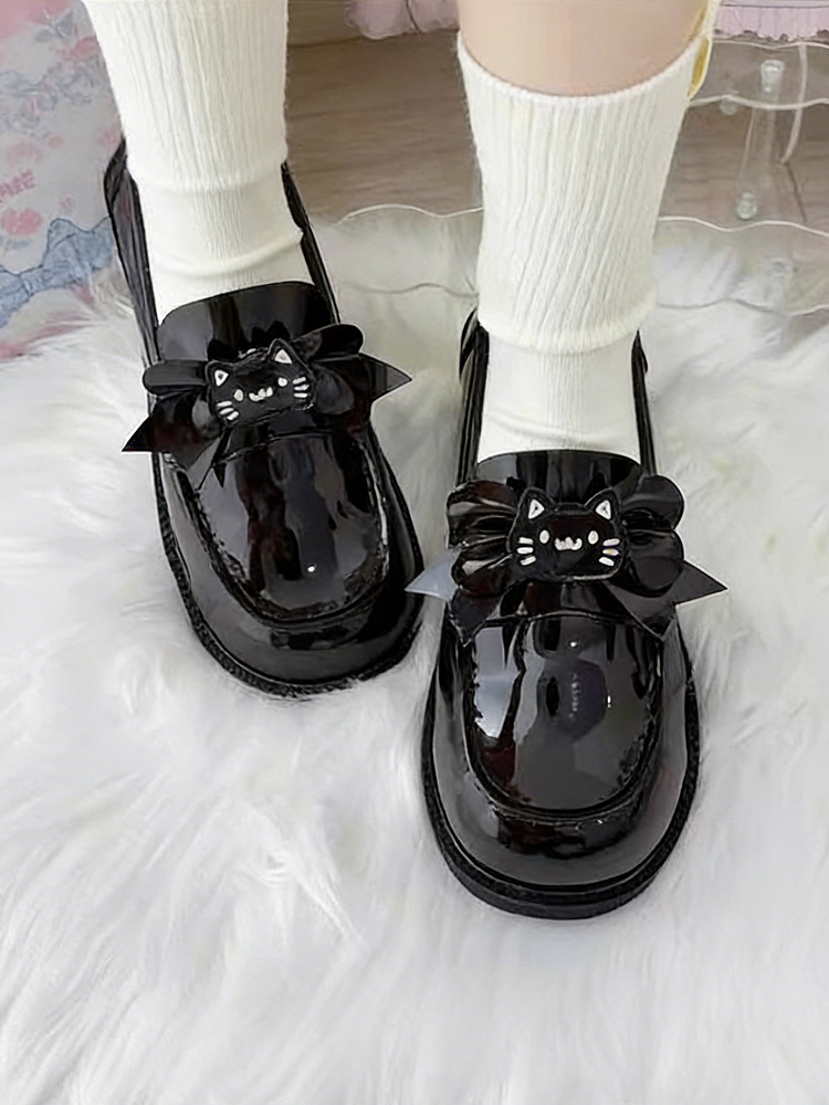 Shoes Height Black with Preppy Style Heel 5cm