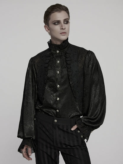 Gothic Black Shirt Glamorous Men's