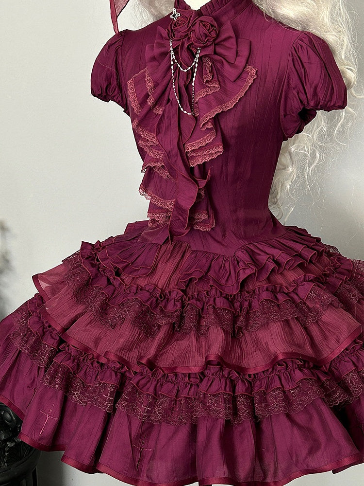 Purple Gothic Lolita Puffy Skirt