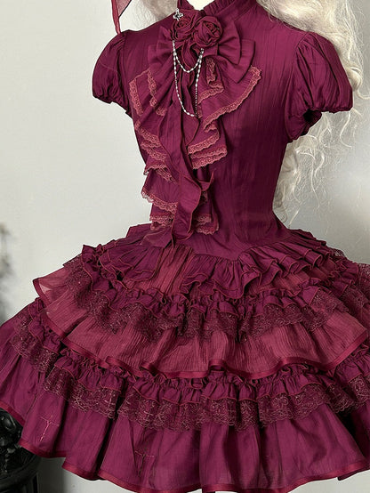 Purple Gothic Lolita Puffy Skirt