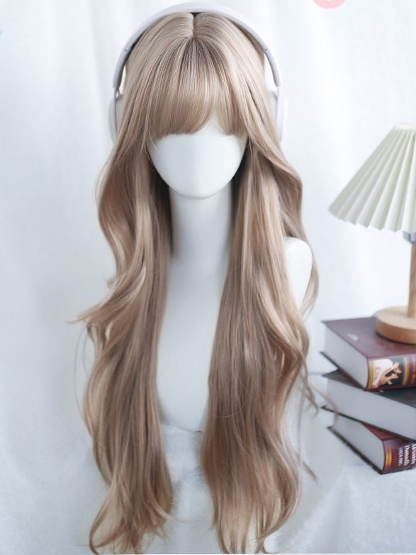 Wavy Brown Air With 60-65cm Light Bangs Wig Long