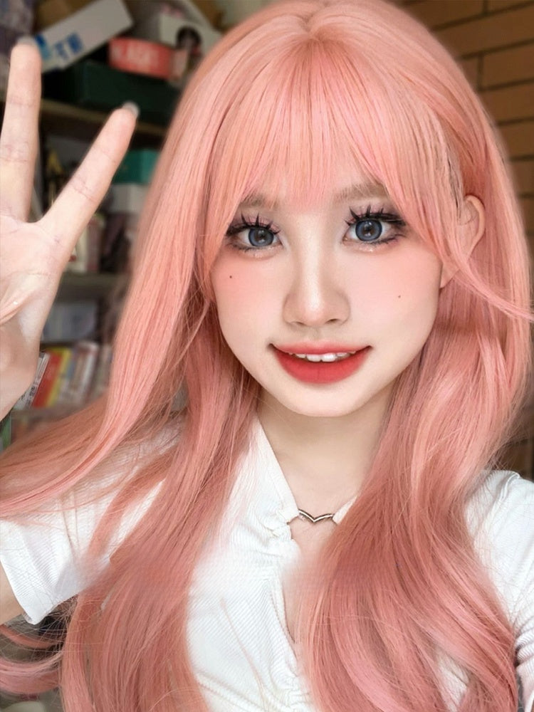 ウェーブピンクの65cmエアバングス（ウィッグ付き）