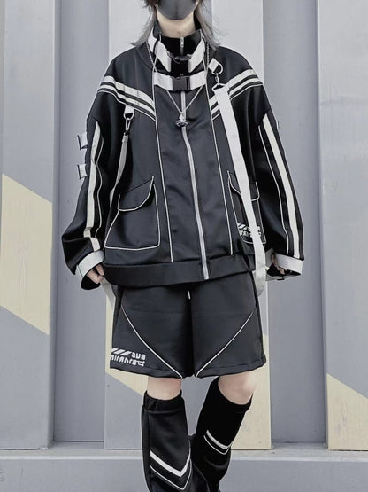 ブラックフューチャリスティックサイバーパンクバックルストラップ ジライケイ フルセット