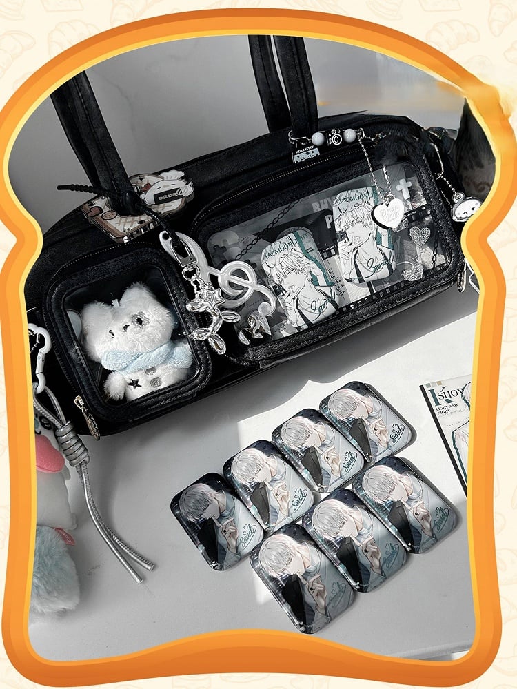Display Window Shoulder Bag with Chocolate Dark Ita Bread-Inspired