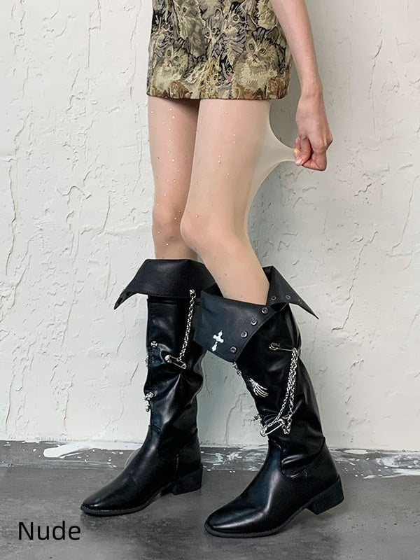 ホワイト ホワイト Y2K ラインストーン シアータイツ