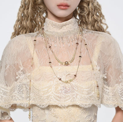 レイヤードネックレス ロマンティックゴスビーズ