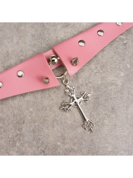 5-Color Cross Pendant Choker - Strange Sugar