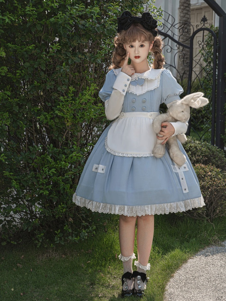 青と白のクロスアップリケ付き取り外し可能な袖