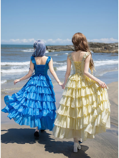 Sweet Yellow Lolita Dress Set with Brooch - With PUJI