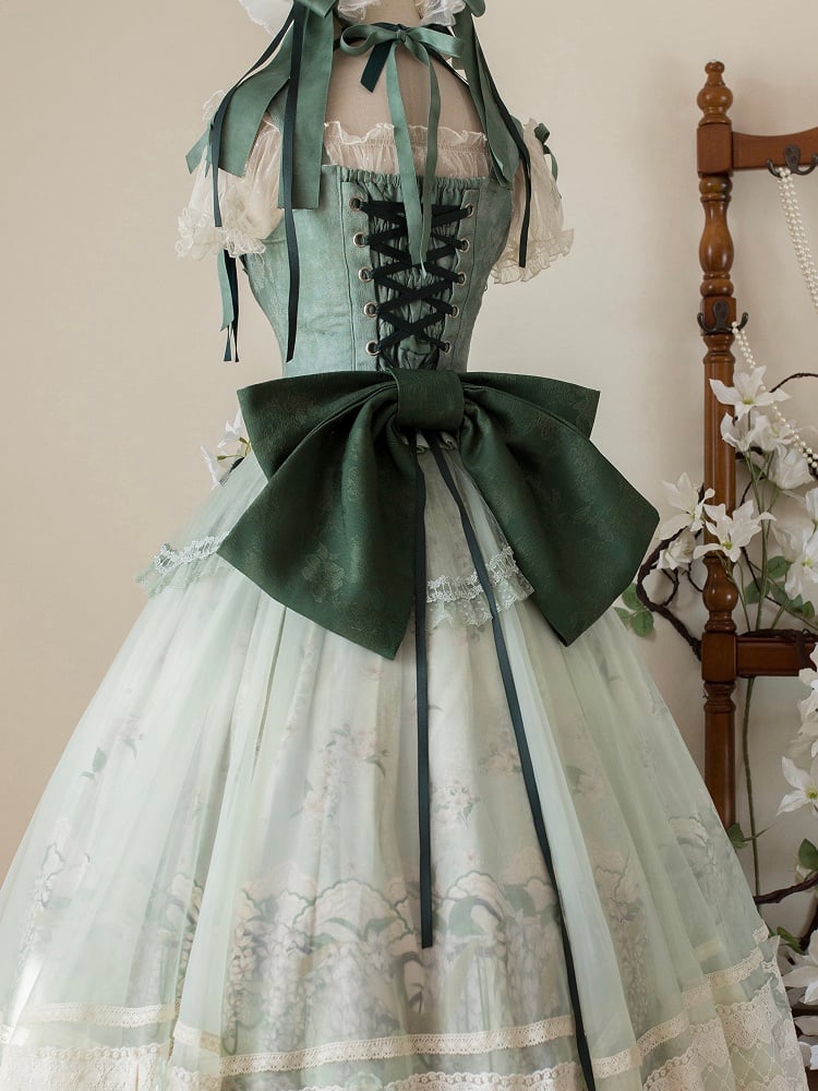 Grüne Schleife groß lila /