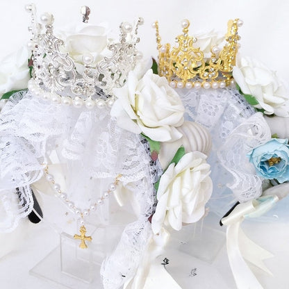 4 Colors Gothic Crown with Faux Accents Horn Rose KC
