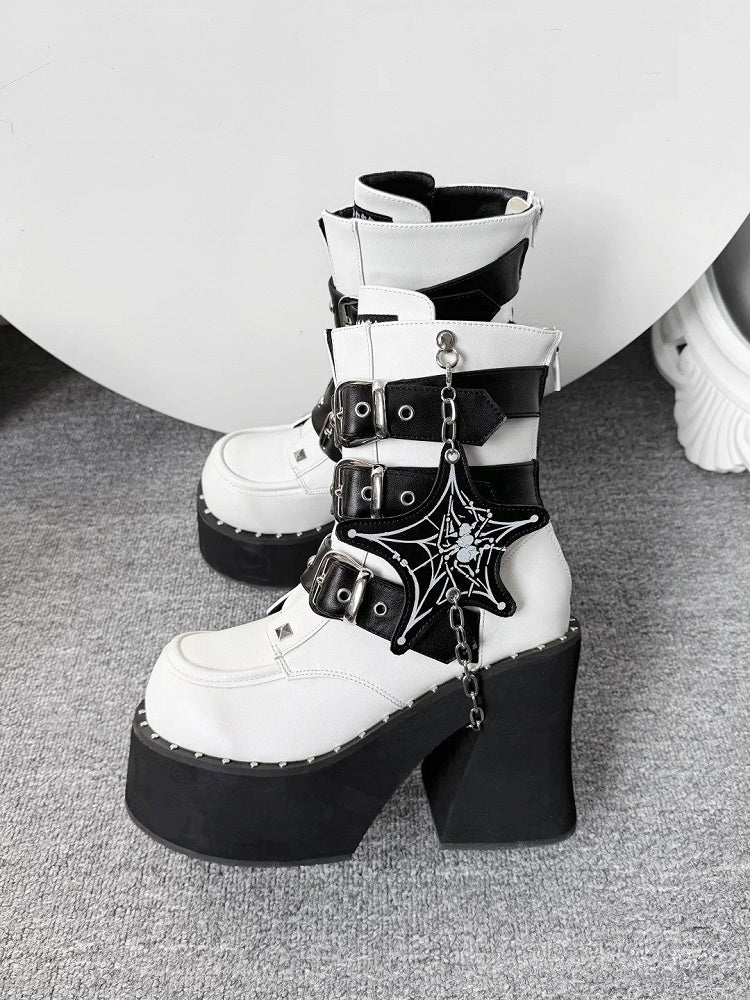Platform with Punk Boots 11.5cm White Sole