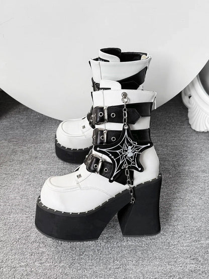 Platform with Punk Boots 11.5cm White Sole
