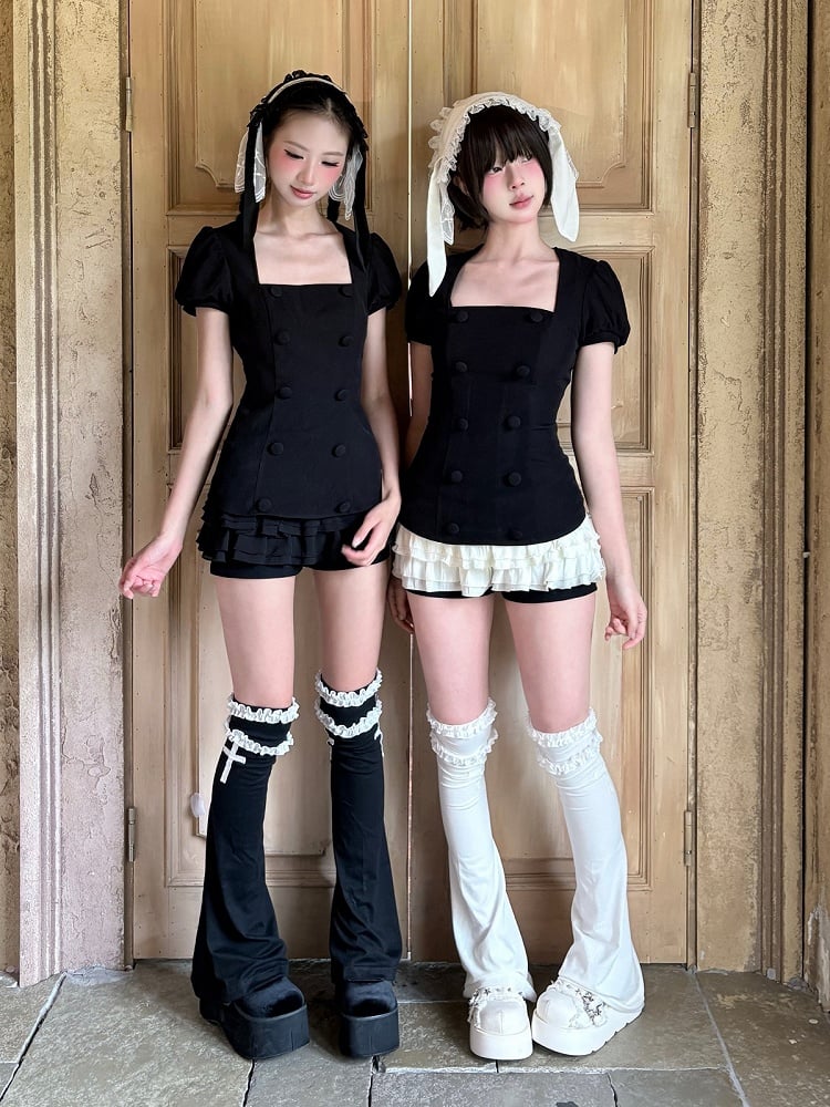 Solid Black Tiered Ruffle Skort - Damn Girl