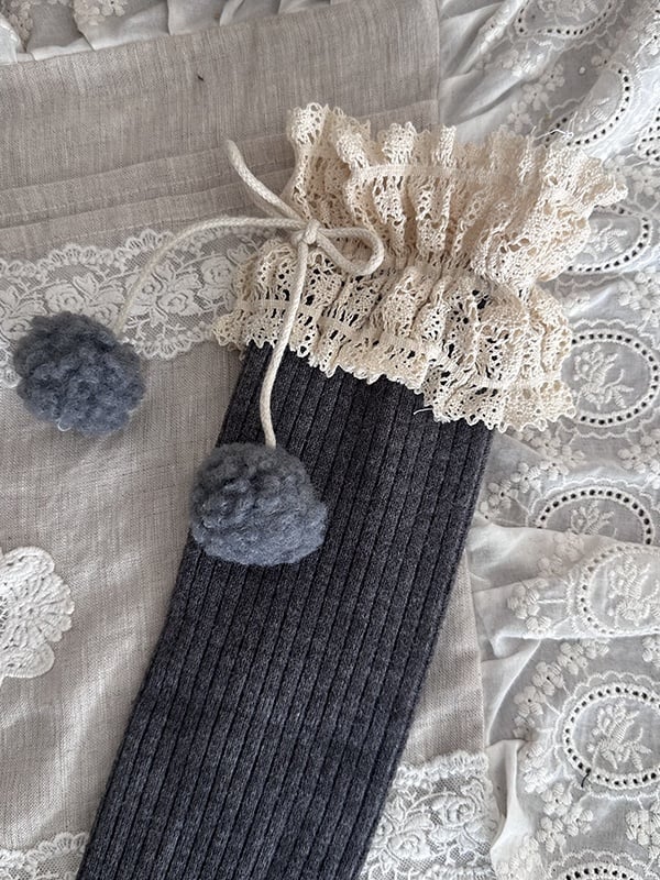 Pom-Pom Colors Lace 5 Decorations Trim Stockings with
