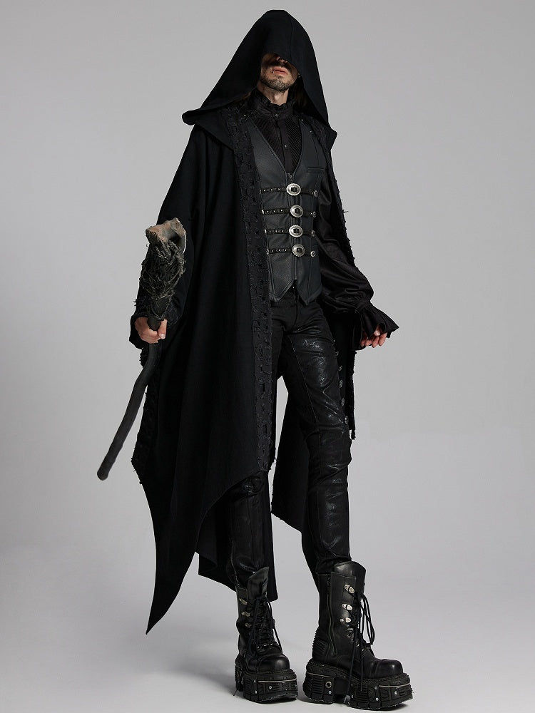 Dark Black Decadent Robe Men's Mage