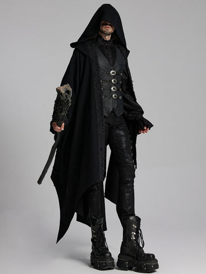 Dark Black Decadent Robe Men's Mage