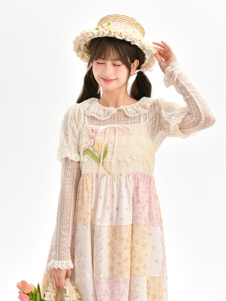 Beiges Oberteil mit Rüschenbesatz