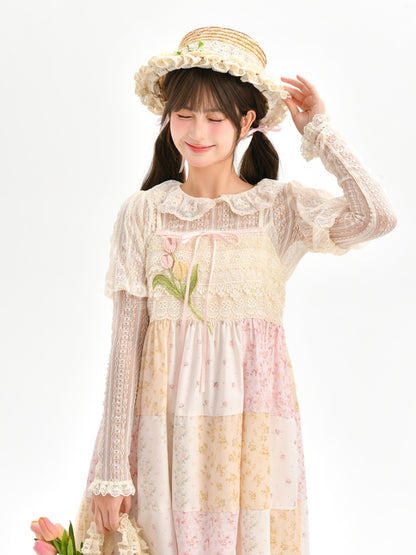 Beiges Oberteil mit Rüschenbesatz