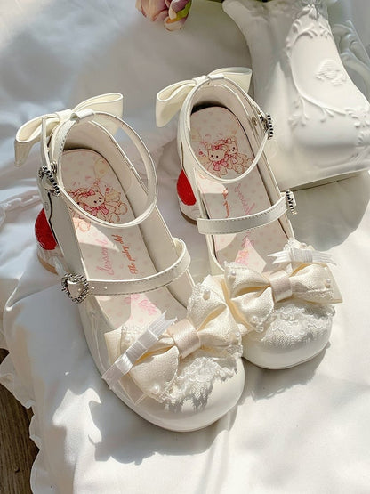 Mid-Heel Patisserie White Heel PU Mary Sweet Inspired in Janes -