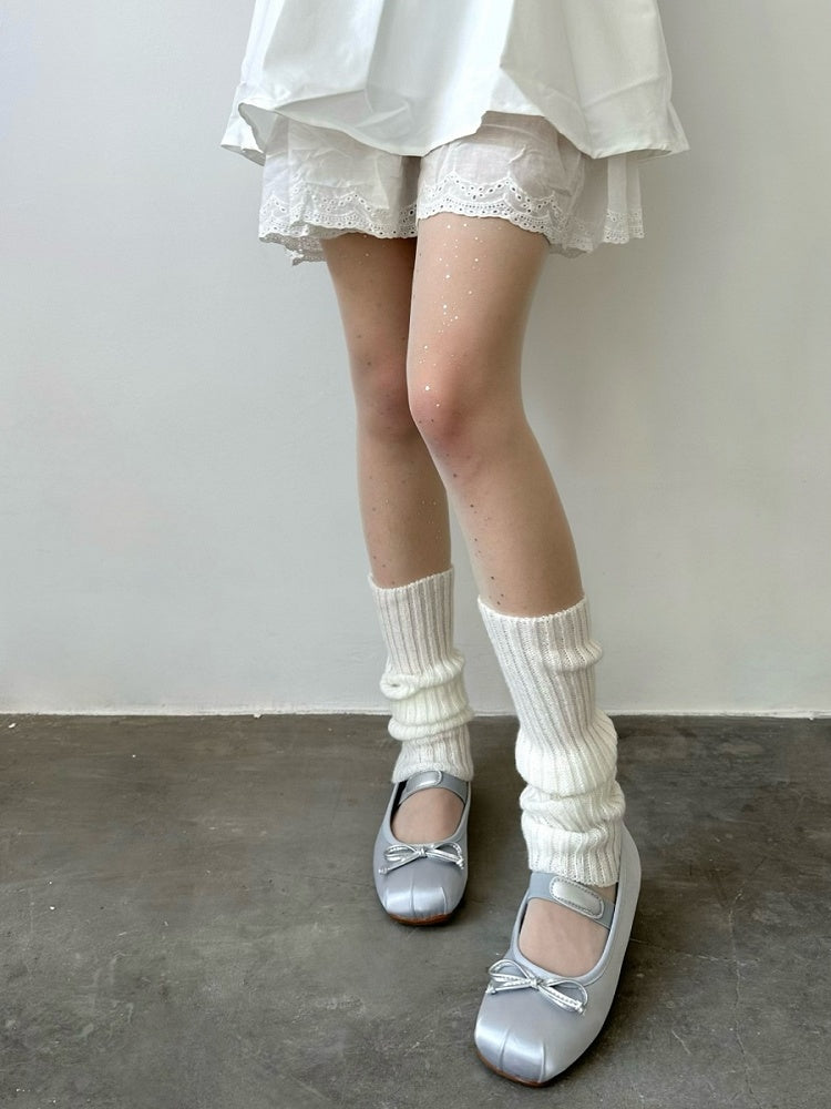 Tights White/Black/Nude Sequin Sheer with Decorations