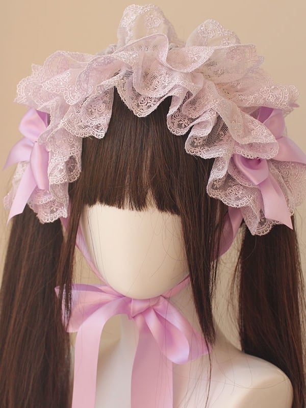 Bowknot Details Lace Trim Hairband