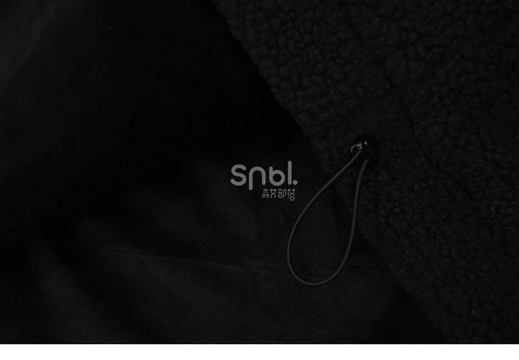 Black Cat Head Hood Fleece Hoodie