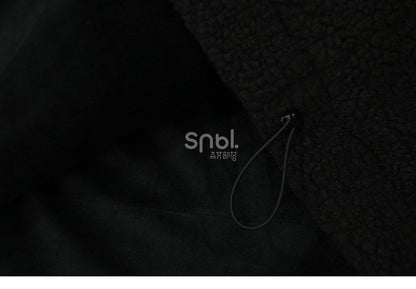 Black Cat Head Hood Fleece Hoodie