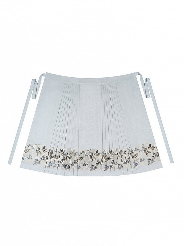 Gold Embroidery Song Dynasty Design Horse Face Skirt - Yimu Walnut