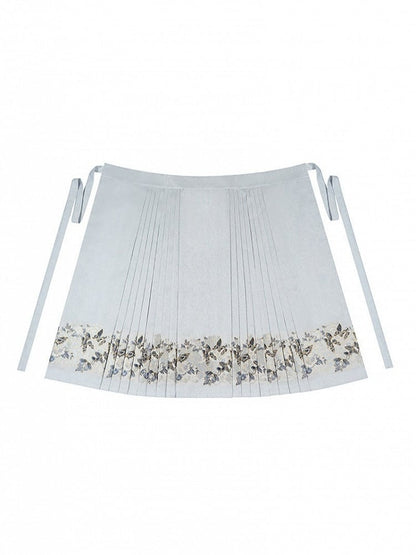 Gold Embroidery Song Dynasty Design Horse Face Skirt - Yimu Walnut