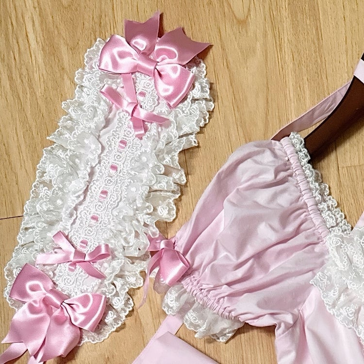 and School Pink White Bows Hairband Old