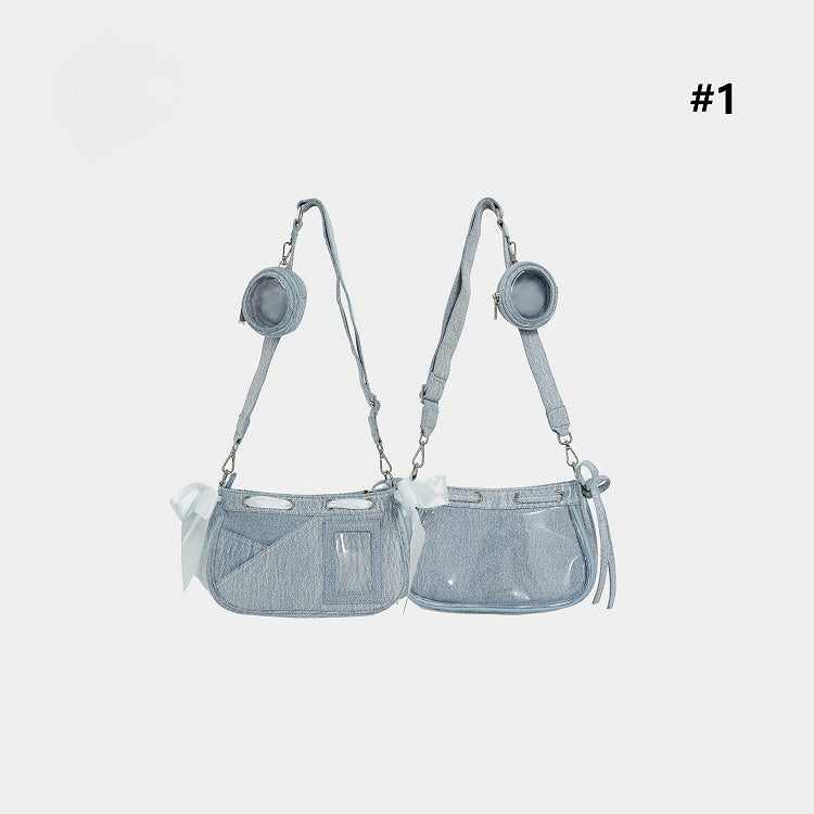 2 Colors Bag Blue Ita Bow Denim Balletcore Accents Crossbody