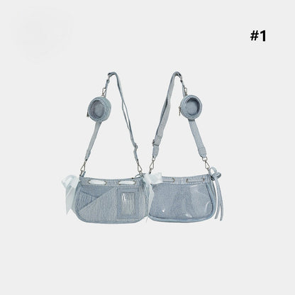 2 Colors Bag Blue Ita Bow Denim Balletcore Accents Crossbody