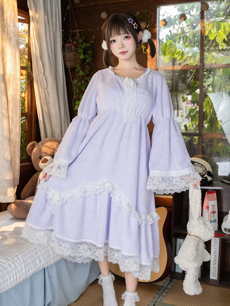 Fleece Dress Cozy Dream Purple/Pink Coral