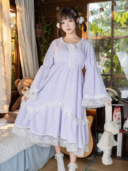 Fleece Dress Cozy Dream Purple/Pink Coral