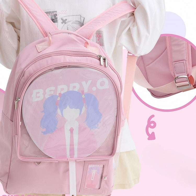 Display Pink Backpack with Window Ita