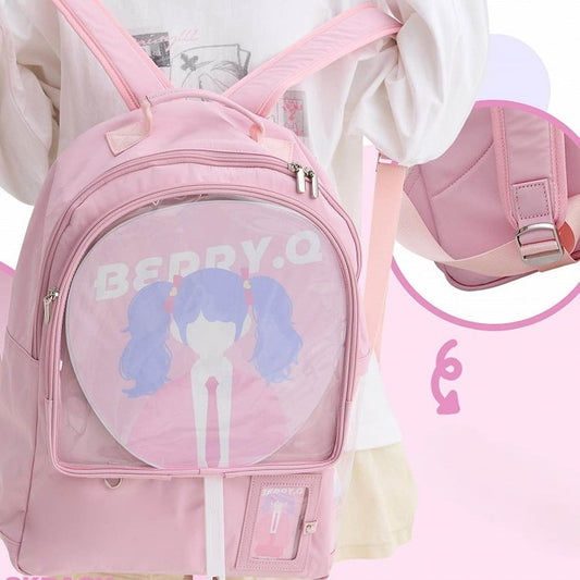 Display Pink Backpack with Window Ita