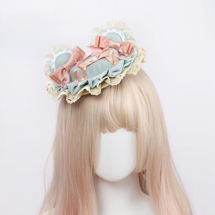 Akzente und Verzierungen Schleife Lolita Ohr Mini – mit Farbe Süße Mütze Spitze Bär Optionen 3