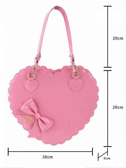 Barbie Design Leather Heart-shaped - Bag Pink 2-Way PU Lolita in Sweet