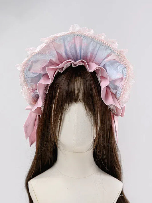 Schwarz und Pink / Pink und Blau Lolita Haube