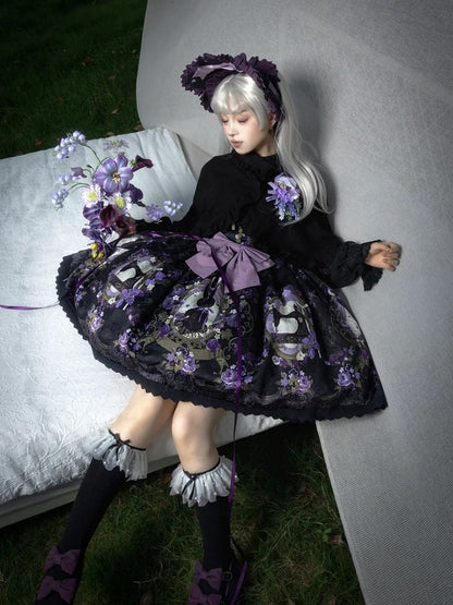 Trimming Lolita Ruffle Black Cape