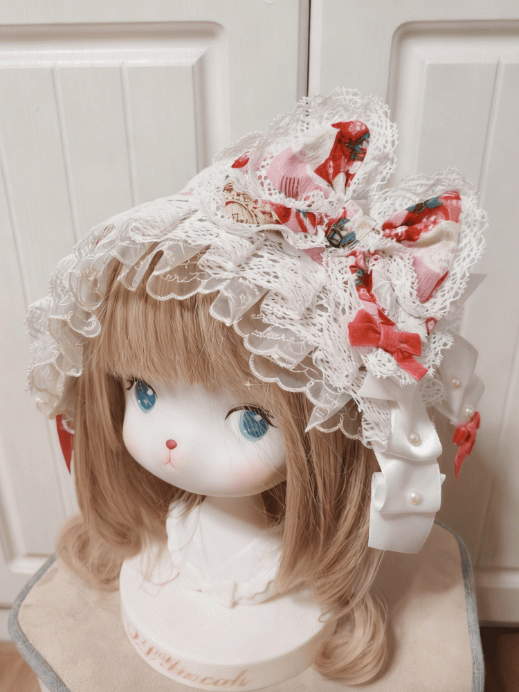 2 Color Lace Sweet Print Options Lolita Hairband Strawberry